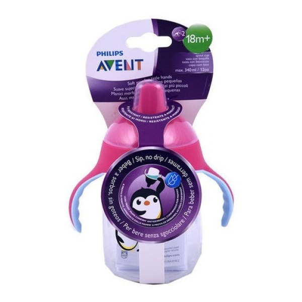 Vaso Antiderrame 340ml Rosa