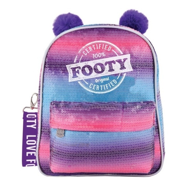 Mochila Footy De Espalda Chica Con Lentejuelas 30 Cm
