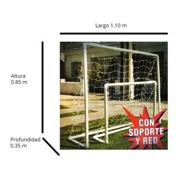Arco De Futbol Caño Pvc 1.10 X 0.85 X 0.35 - Imagen 2