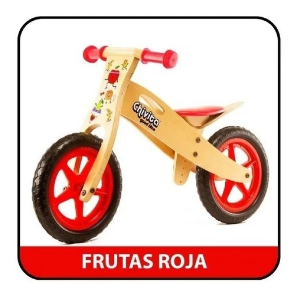 Bicicleta Madera Chivita Original Rojo Frutas