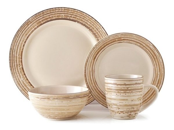 Set De Vajilla 16 Piezas, Stoneware, Birch