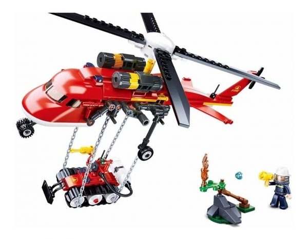 Bloques De Helicóptero De Bomberos - 325 Piezas