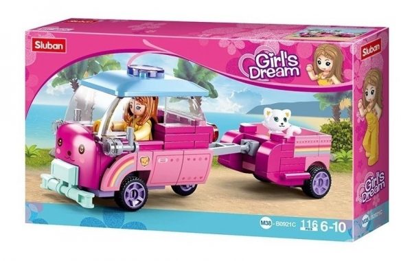 Bloques De Auto Con Mascota Para Niñas - 116 Piezas