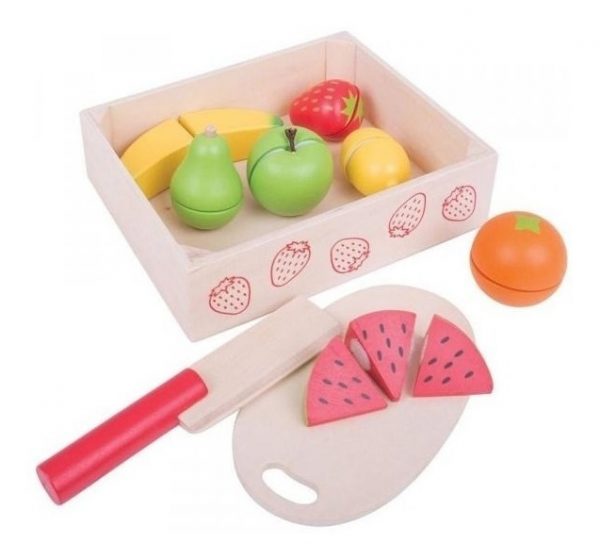 Juego Didáctico Caja De Frutas Con Cortes En Madera