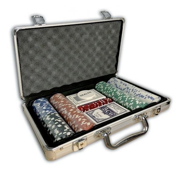 Juego De Poker Con 200 Fichas, Cartas, Dados Y Maletín