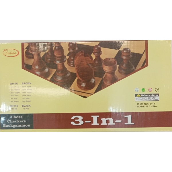 Ajedrez En Madera 3 En 1 2114