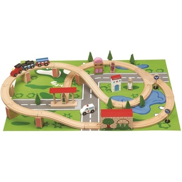 Juego De Trenes En Madera Mundo Magico