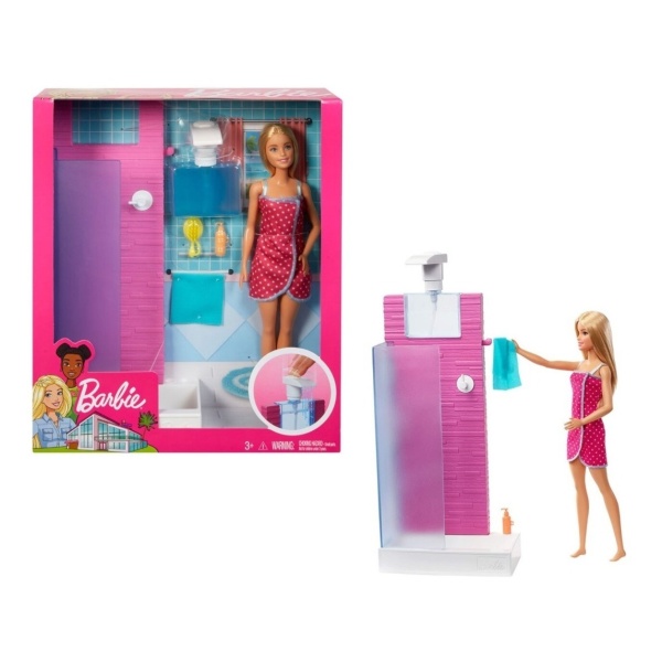 Barbie Juego De Baño Y Muñeca Mundo Magico