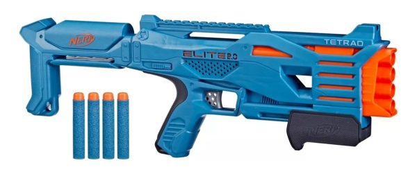 Arma Lanzador De Dardos Nerf Elite 2.0 - Tetrad Hasbro - Imagen 2