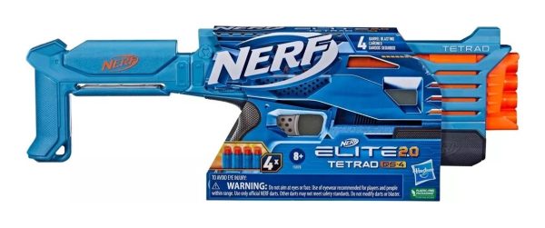 Arma Lanzador De Dardos Nerf Elite 2.0 - Tetrad Hasbro