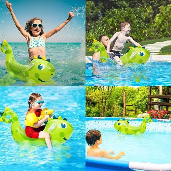 Inflable Para Piscina Dinosaurio Con Manijas Niños - Imagen 3