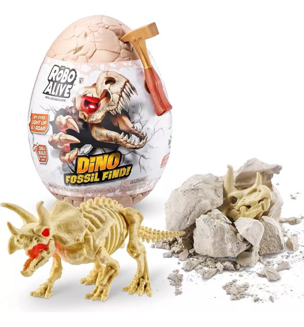 Huevo Robo Alive Dino Fósil Con Sorpresas Luz Y Sonido Mpuy - Imagen 9