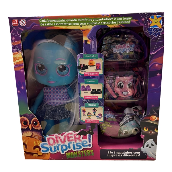 Muñeca Diver Surprise Monster Wolf Mundo Magico